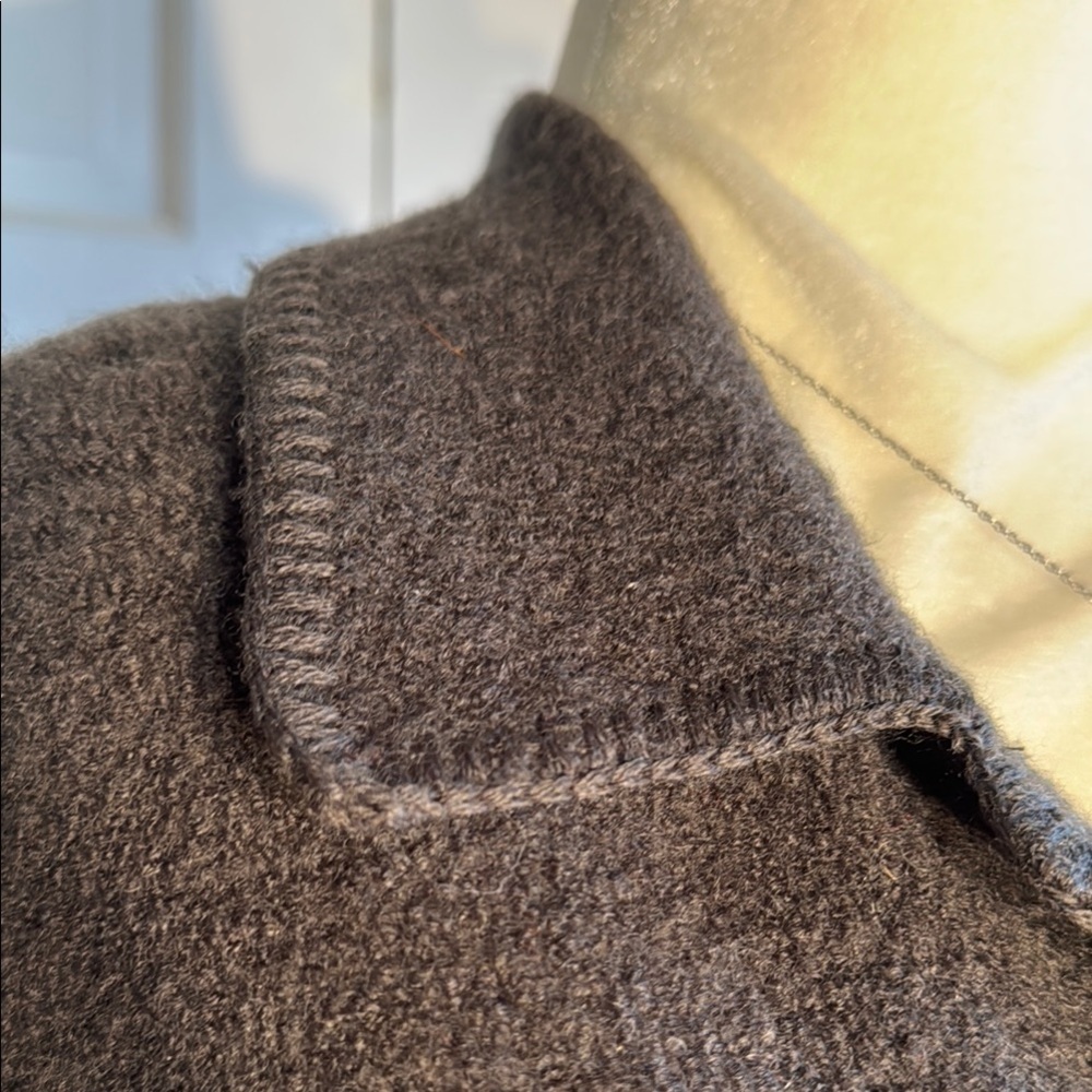Vintage Requirements Olive/Gray Boiled Wool Blazer with Notched Collar - Picture 7 of 12